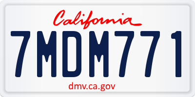 CA license plate 7MDM771