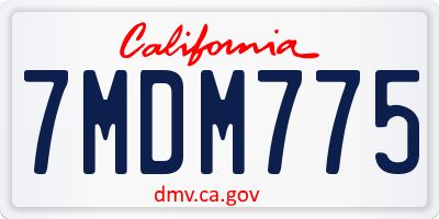 CA license plate 7MDM775