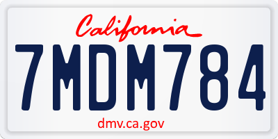 CA license plate 7MDM784