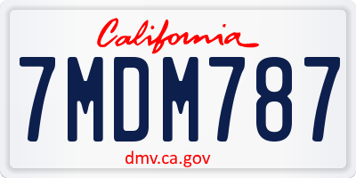 CA license plate 7MDM787