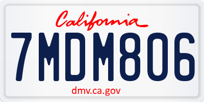 CA license plate 7MDM806