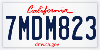 CA license plate 7MDM823
