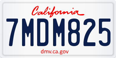 CA license plate 7MDM825