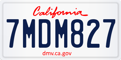 CA license plate 7MDM827