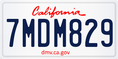CA license plate 7MDM829