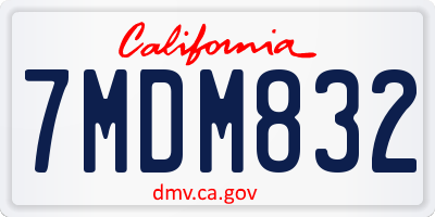 CA license plate 7MDM832