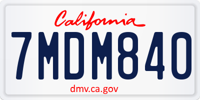 CA license plate 7MDM840