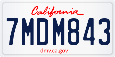 CA license plate 7MDM843