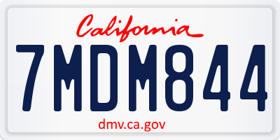 CA license plate 7MDM844