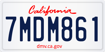 CA license plate 7MDM861