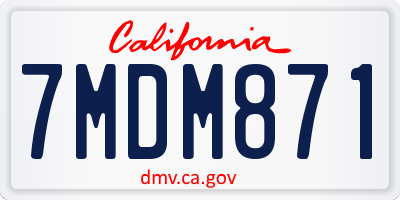 CA license plate 7MDM871