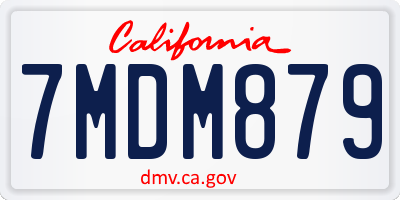 CA license plate 7MDM879