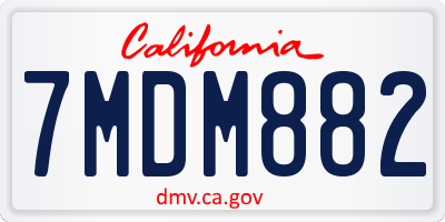 CA license plate 7MDM882