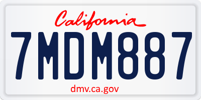 CA license plate 7MDM887