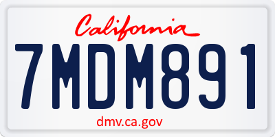 CA license plate 7MDM891