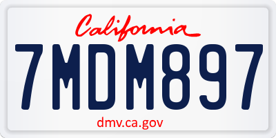 CA license plate 7MDM897