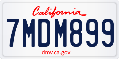 CA license plate 7MDM899