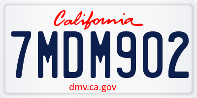 CA license plate 7MDM902