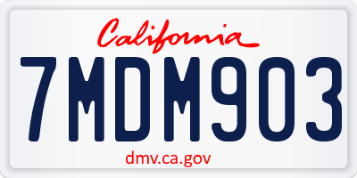 CA license plate 7MDM903