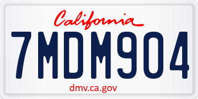 CA license plate 7MDM904