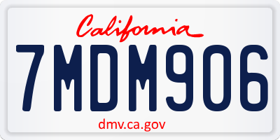 CA license plate 7MDM906