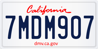 CA license plate 7MDM907