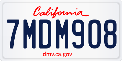 CA license plate 7MDM908