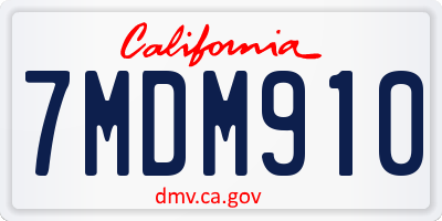 CA license plate 7MDM910