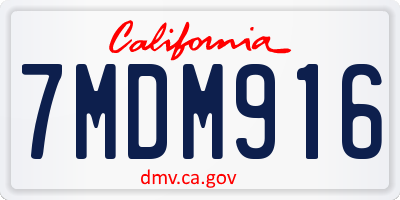 CA license plate 7MDM916