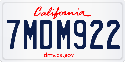 CA license plate 7MDM922