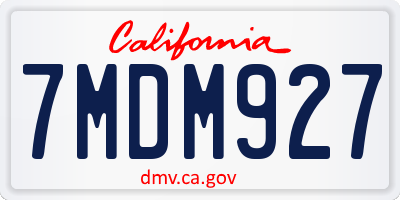 CA license plate 7MDM927