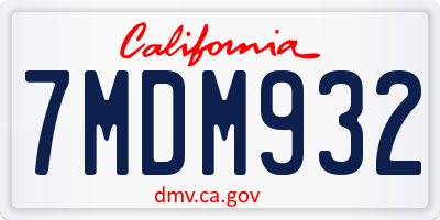 CA license plate 7MDM932