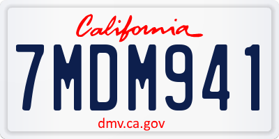 CA license plate 7MDM941