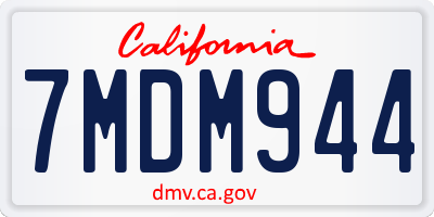 CA license plate 7MDM944