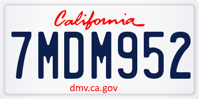 CA license plate 7MDM952