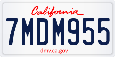 CA license plate 7MDM955