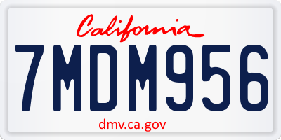CA license plate 7MDM956