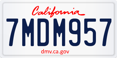 CA license plate 7MDM957