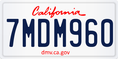 CA license plate 7MDM960