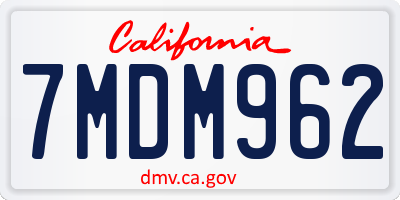 CA license plate 7MDM962