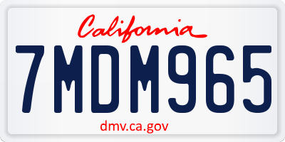 CA license plate 7MDM965