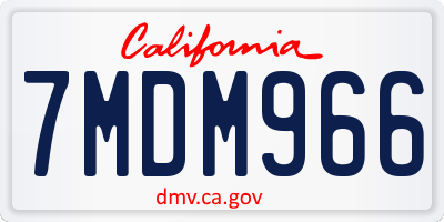 CA license plate 7MDM966