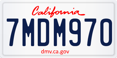 CA license plate 7MDM970