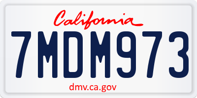 CA license plate 7MDM973
