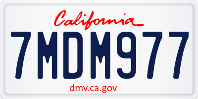CA license plate 7MDM977