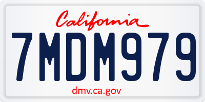 CA license plate 7MDM979