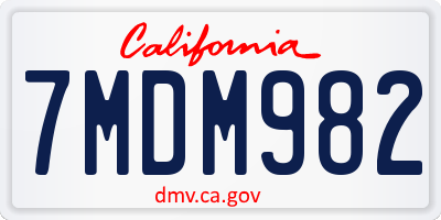 CA license plate 7MDM982