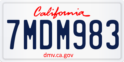 CA license plate 7MDM983