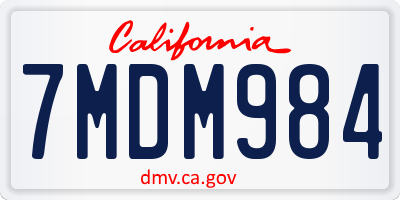CA license plate 7MDM984