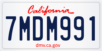 CA license plate 7MDM991